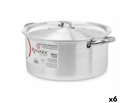Garnek z Pokrywką Kinvara 100009 Srebrzysty 8 L (6 Sztuk)