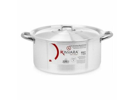 Garnek z Pokrywką Kinvara 100009 Srebrzysty 8 L (6 Sztuk)