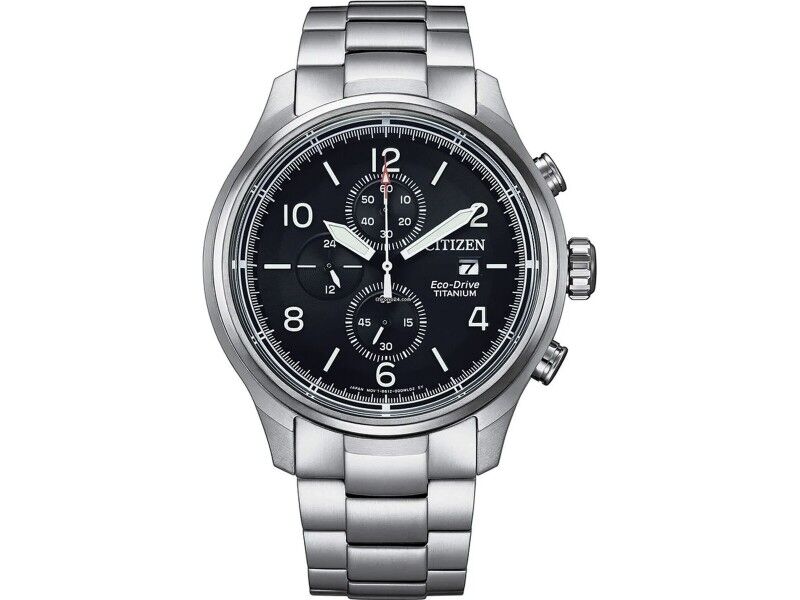 Zegarek Męski Citizen SUPER TITANIO 0810 ECO DRIVE Biały Czarny Srebrzysty (Ø 44 mm)