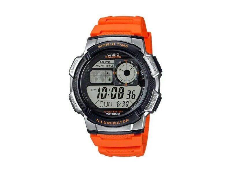Zegarek Męski Casio WORLD TIME ILLUMINATOR Pomarańczowy (Ø 43 mm)