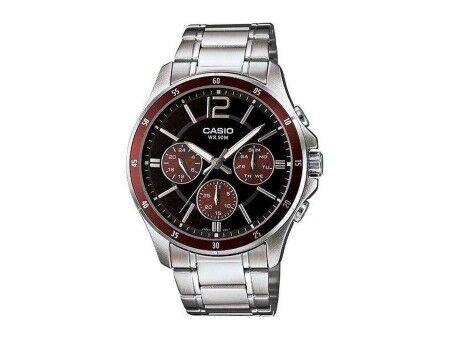 Zegarek Męski Casio MULTIFUNCTION CALENDAR - BLACK & BORDEAUX (Ø 43,5 mm)