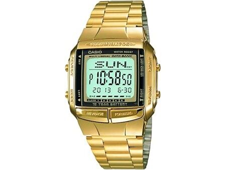 Zegarek Męski Casio DATABANK Złoty (Ø 38 mm)