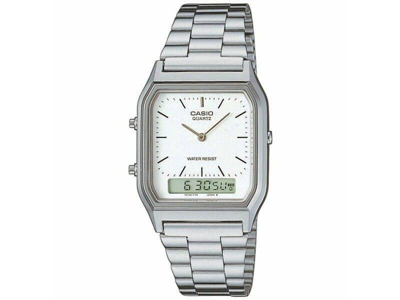 Zegarek Unisex Casio AQ-230A-7DMQYES Biały Srebrzysty (Ø 38,5 mm) (Ø 29 mm)