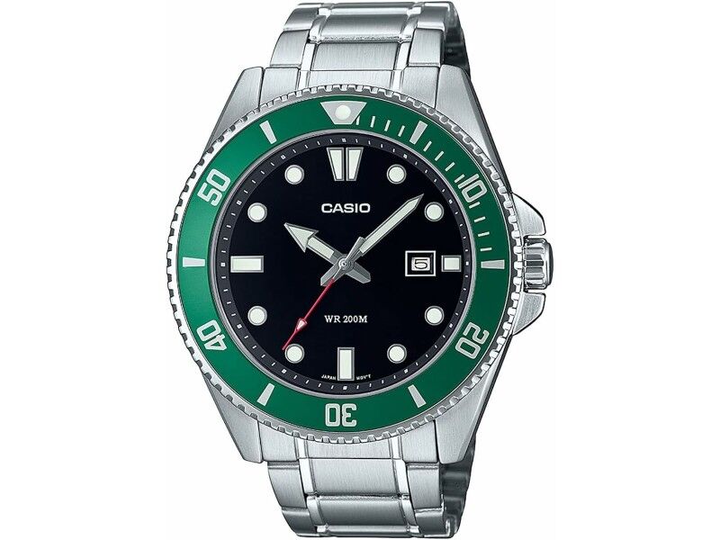 Zegarek Męski Casio MDV-107D-3AVEF Czarny Srebrzysty (Ø 46 mm)