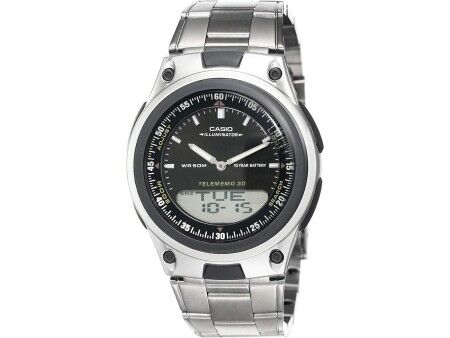 Zegarek Męski Casio ILLUMINATOR TELEMEMO 30 Czarny Srebrzysty (Ø 40 mm)