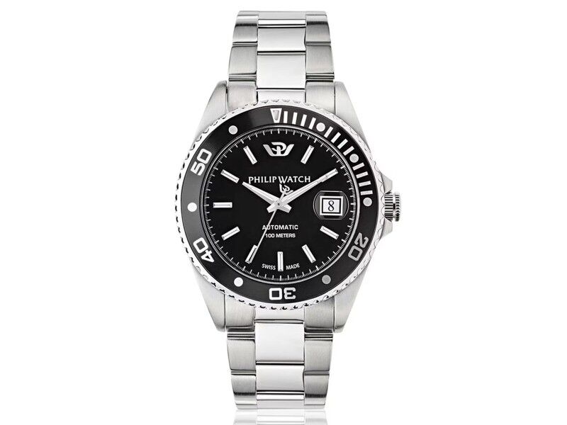 Zegarek Męski Philip Watch R8223597026 Czarny Srebrzysty