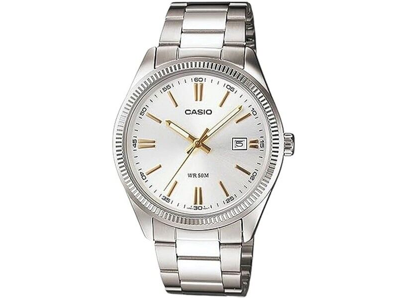 Zegarek Męski Casio DATE - SILVER, GOLD INDEXES (Ø 39 mm)