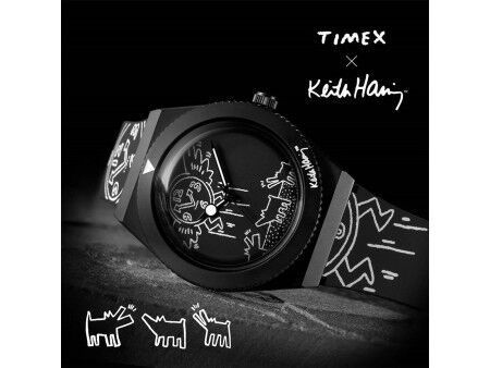 Zegarek Męski Timex Q X KEITH HARING SPECIAL EDT. Czarny (Ø 38 mm)