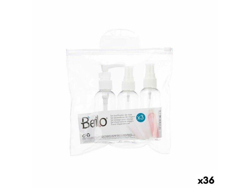 Zestaw podróżny Berilo CH56289 Biały Przezroczysty Plastikowy (36 Sztuk)