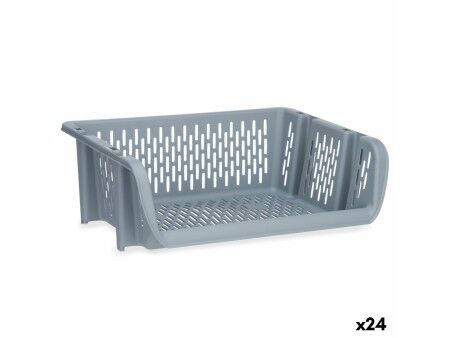 Kosz warzywny Kinvara Q-SHELF-2 Szary polipropylen 30 x 13,5 x 38,7 cm (24 Sztuk)