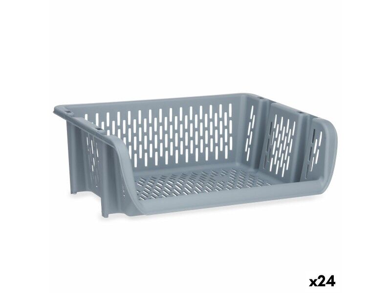 Kosz warzywny Kinvara Q-SHELF-2 Szary polipropylen 30 x 13,5 x 38,7 cm (24 Sztuk)