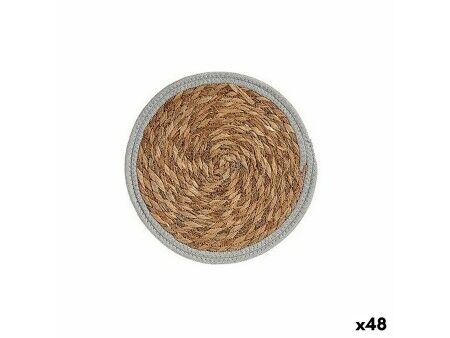 Podkładki na stół Ø 30 cm Naturalny Szary Naturalne Włókno (48 Sztuk)