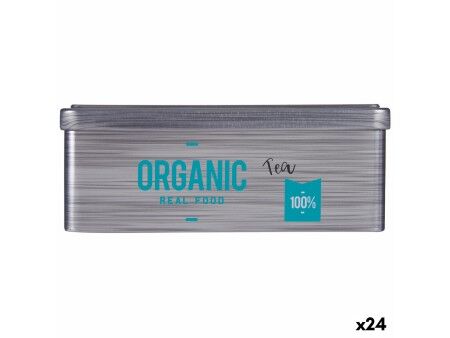 Pojemnik na Herbatę Kinvara Organic Tea Szary Blacha biała 11 x 7,1 x 18 cm (24 Sztuk)