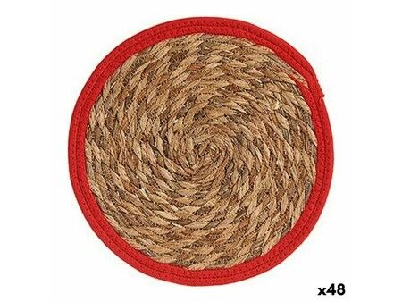 Podkładki na stół Naturalny Czerwony Naturalne Włókno (30 x 1 x 30 cm) (48 Sztuk)