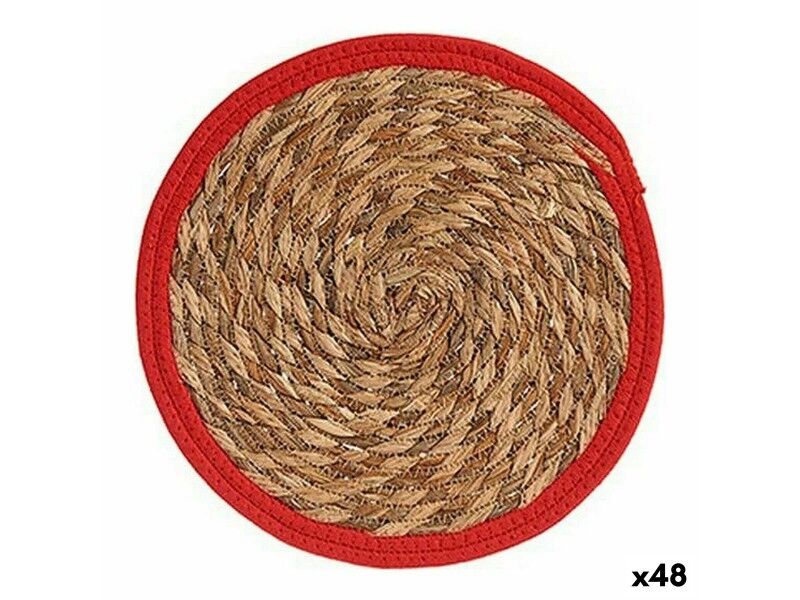 Podkładki na stół Naturalny Czerwony Naturalne Włókno (30 x 1 x 30 cm) (48 Sztuk)