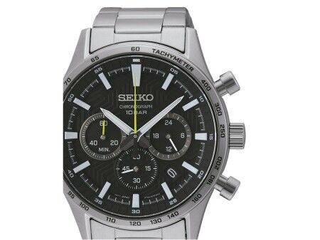 Zegarek Męski Seiko SSB413P1 Czarny Srebrzysty
