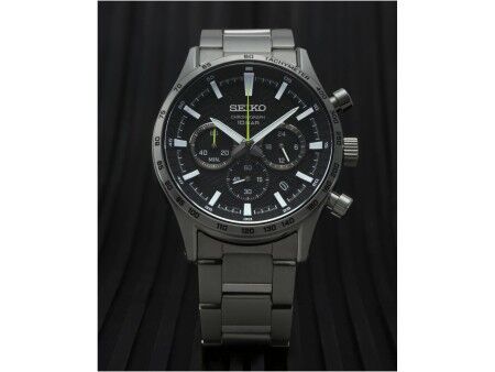 Zegarek Męski Seiko SSB413P1 Czarny Srebrzysty