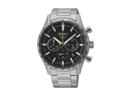 Zegarek Męski Seiko SSB413P1 Czarny Srebrzysty