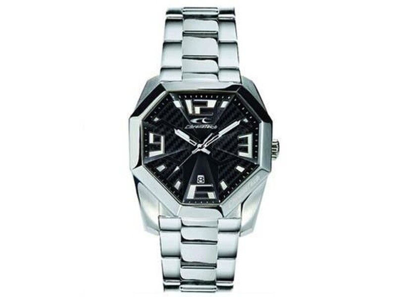 Zegarek Męski Chronotech RW0083 Czarny Srebrzysty