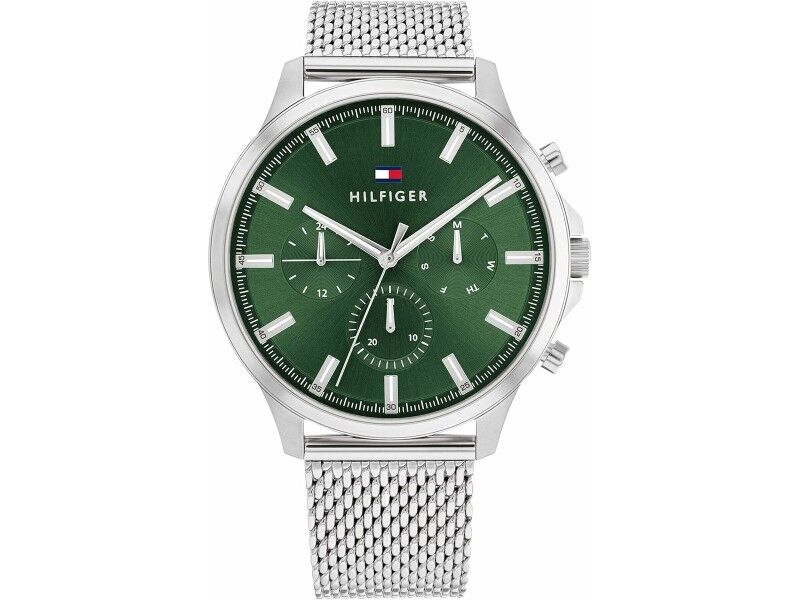 Zegarek Męski Tommy Hilfiger 1683474 Kolor Zielony Srebrzysty