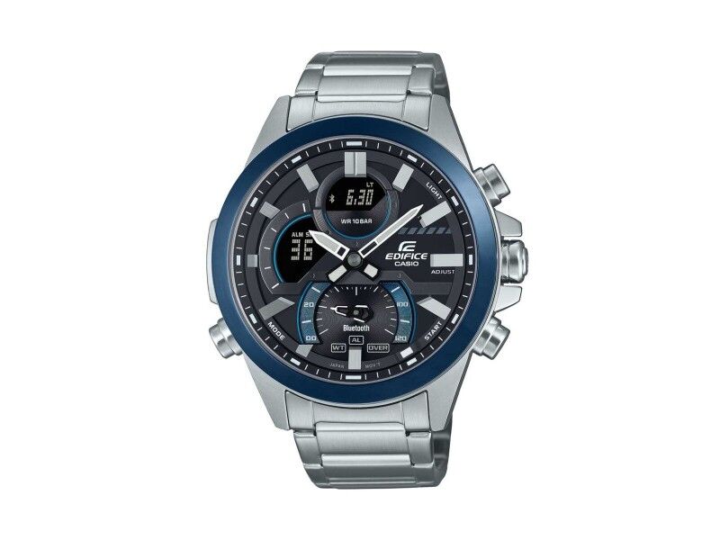 Zegarek Męski Casio ECB-30DB-1A9EF Czarny Srebrzysty