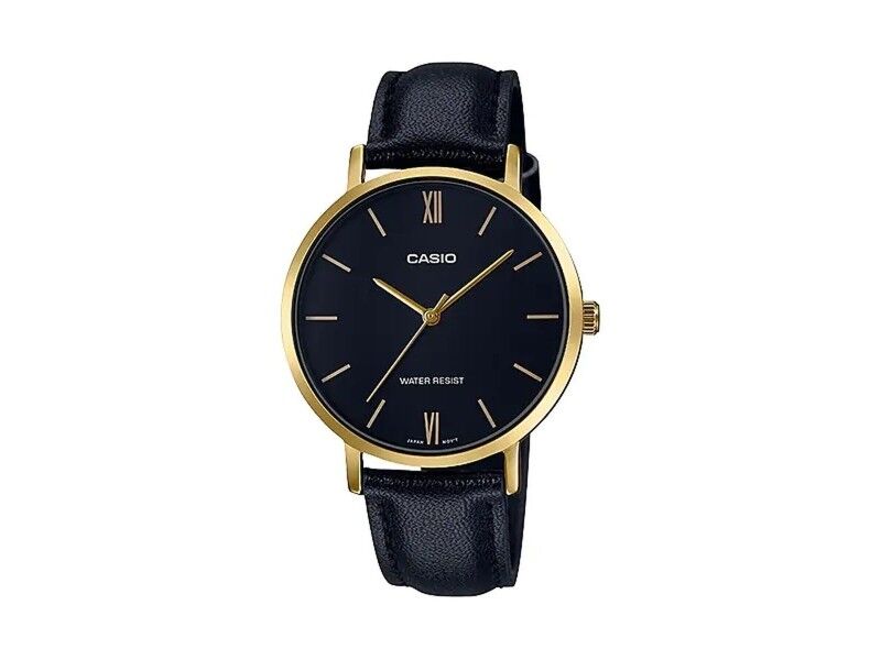Zegarek Damski Casio 3H LEATHER - GOLD, BLACK (Ø 34 mm) (Ø 40 mm)