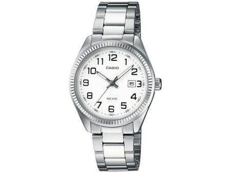 Zegarek Unisex Casio LADY DATE - WHITE, ARAB NUMBER INDEXES Biały Srebrzysty (Ø 30 mm)