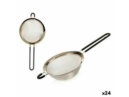 Sitko Kinvara 54151 Czarny Srebrzysty Silikon Stal nierdzewna Ø 14 cm (24 Sztuk)