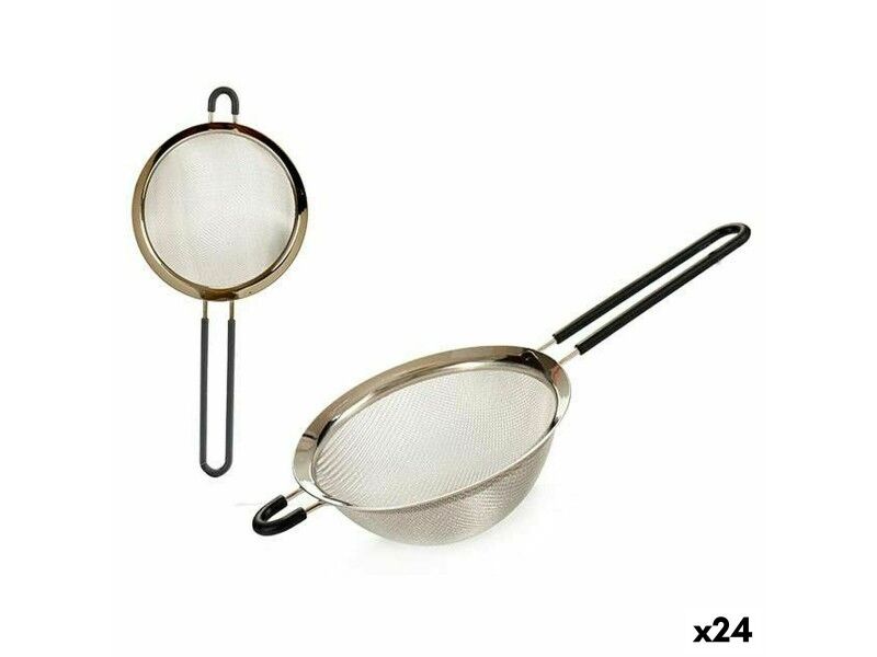 Sitko Kinvara 54151 Czarny Srebrzysty Silikon Stal nierdzewna Ø 14 cm (24 Sztuk)