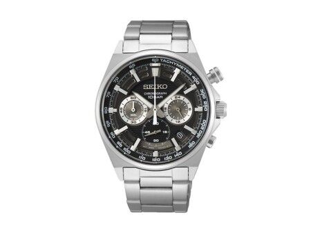 Zegarek Męski Seiko SSB397P1 Czarny Srebrzysty