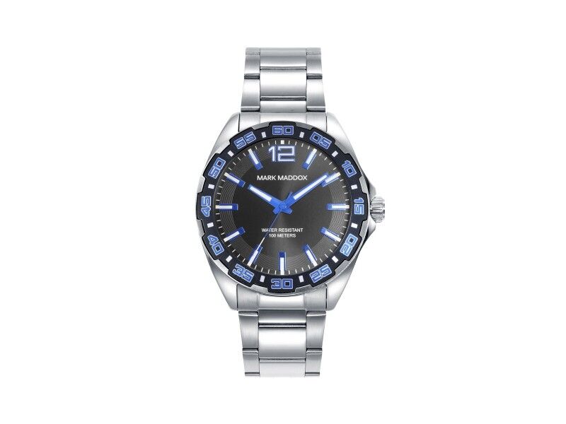 Zegarek Męski Mark Maddox HM0143-55 Czarny Srebrzysty (Ø 44 mm)