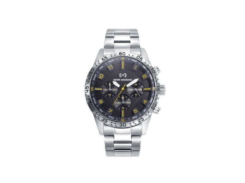Zegarek Męski Mark Maddox HM0135-54 Czarny Srebrzysty (Ø 44 mm)