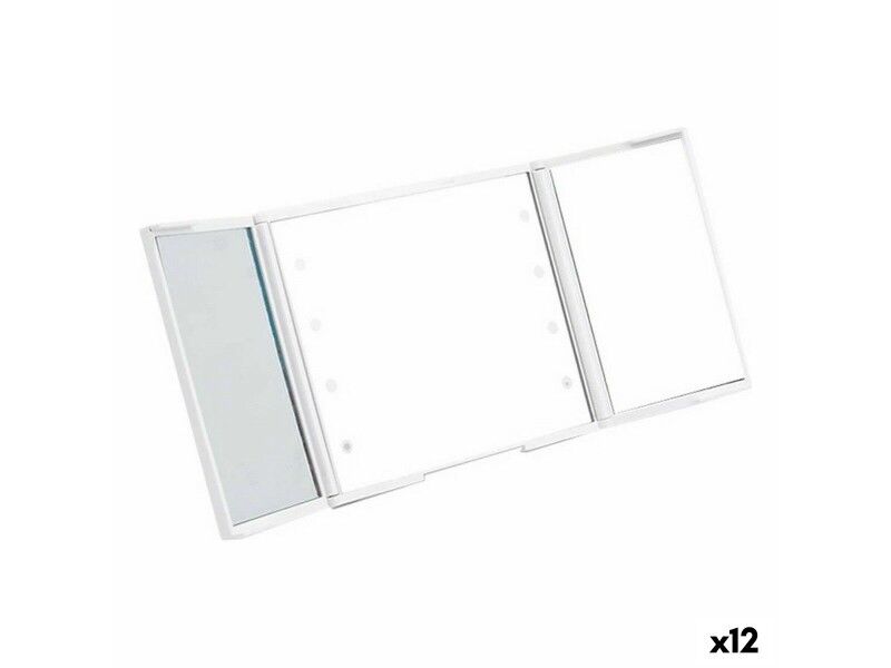 Lusterko kieszonkowe Berilo YXL2150-CC01 Biały ABS 1,5 x 9,5 x 11,5 cm Światło LED (12 Sztuk) Lusterko kieszonkowe Berilo YXL2150-CC01 Biały ABS 1,5 x 9,5 x 11,5 cm Światło LED (12 Sztuk)