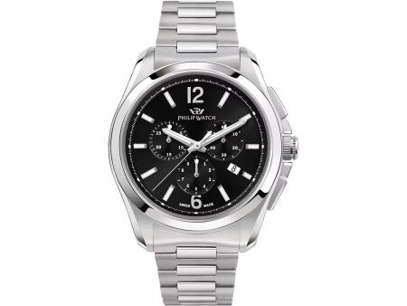 Zegarek Męski Philip Watch AMALFI CHRONO Czarny Srebrzysty (Ø 43 mm)
