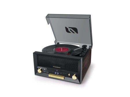 Gramofon Mustek Brązowy Czarny