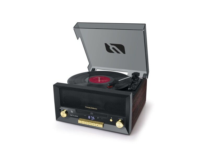 Gramofon Mustek Brązowy Czarny