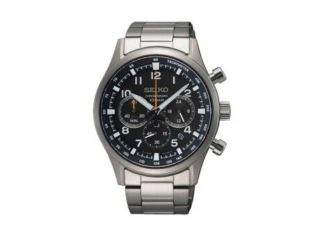 Zegarek Męski Seiko SSB447P1 Czarny Srebrzysty