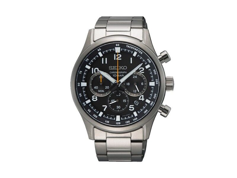 Zegarek Męski Seiko SSB447P1 Czarny Srebrzysty