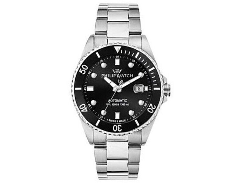 Zegarek Męski Philip Watch R8223216009 Czarny Srebrzysty
