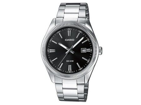 Zegarek Męski Casio DATE Srebrzysty Wielofunkcyjny Czarny (Ø 39 mm)