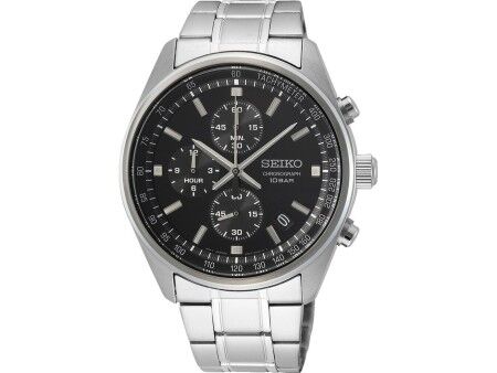 Zegarek Męski Seiko SSB379P1 Czarny Srebrzysty