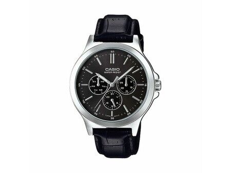 Zegarek Męski Casio MULTIFUNCTION BLACK, LEATHER Czarny (Ø 41,5 mm) (Ø 40 mm)