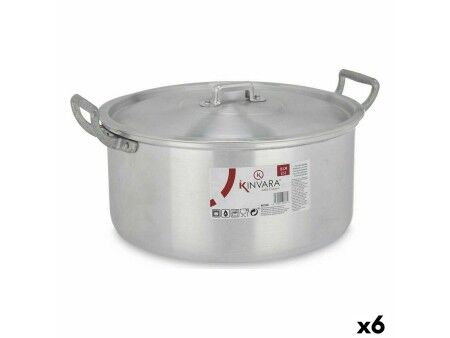 Garnek z Pokrywką Kinvara 100008 Srebrzysty 6,5 L 35 x 16 x 28 cm (6 Sztuk)