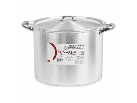 Garnek z Pokrywką Srebrzysty Aluminium 38 x 25 x 31 cm (4 Sztuk)
