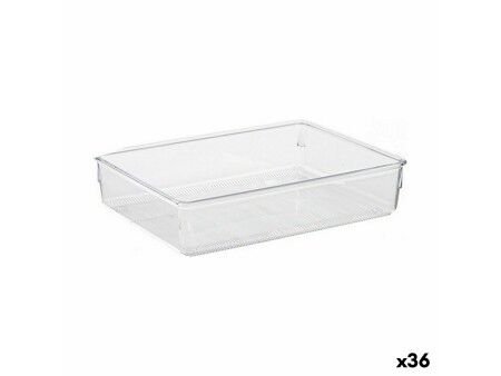 Organizer do Szuflad Uniwersalny Przezroczysty Plastikowy 24 x 5,5 x 15,8 cm (36 Sztuk)