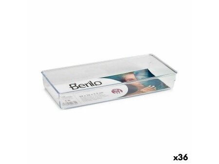 Organizer do Szuflad Berilo CH99113 Przezroczysty Plastikowy 15,5 x 5,5 x 34,5 cm Uniwersalny (36 Sztuk)