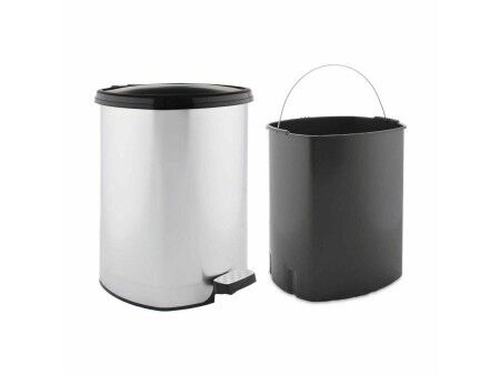 Kosz na Śmieci z Pedałem Berilo D002-1 Srebrzysty Plastikowy 20 L (4 Sztuk)