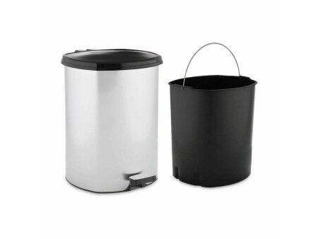 Kosz na Śmieci z Pedałem Berilo D003-1 Srebrzysty Plastikowy 11 L (6 Sztuk)
