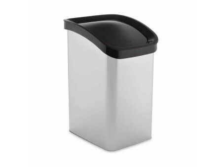 Kosz na Śmieci Berilo D093-1 Srebrzysty Plastikowy 23 L Ruchome (6 Sztuk)