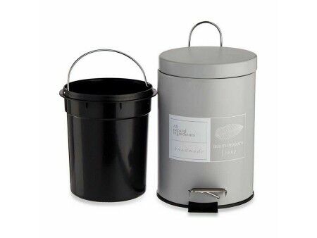 Kosz na Śmieci z Pedałem Berilo Beauty Products Biały Szary Stal Plastikowy 3 L (6 Sztuk)
